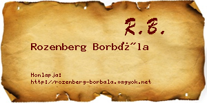 Rozenberg Borbála névjegykártya